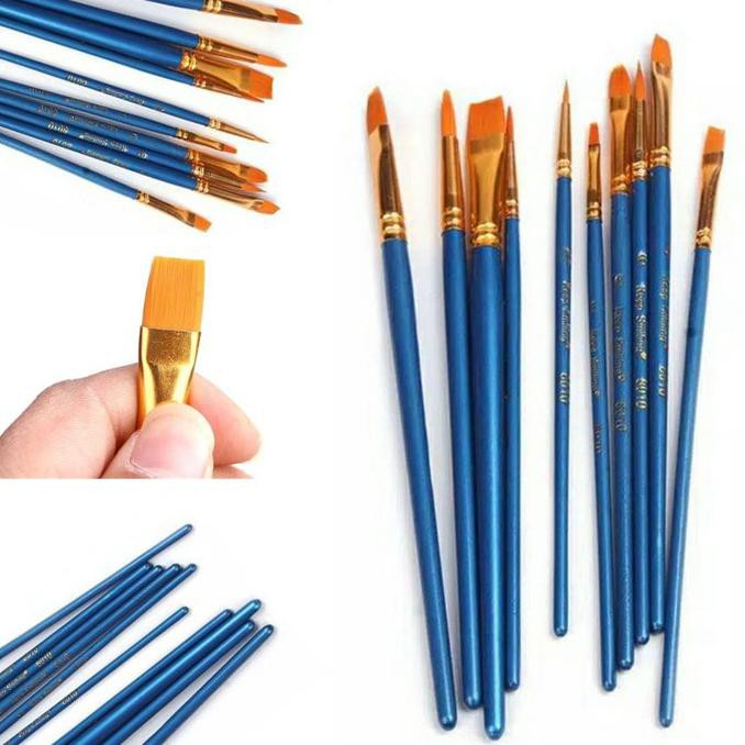 

TERMURAH 10pcs Paint Brush Set Watercolor Oil Face Body Painting Kode 410