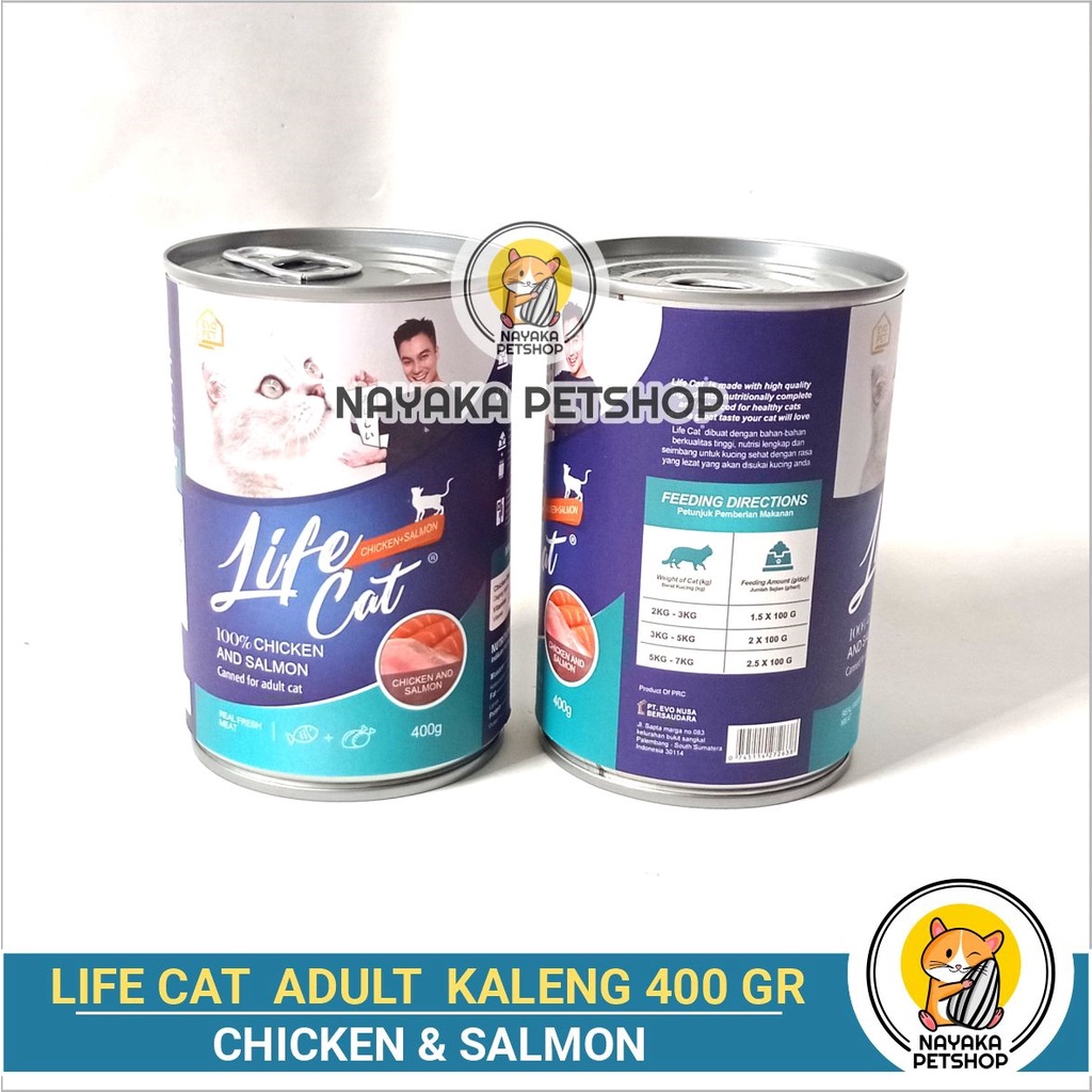 Life Cat Kaleng 400 gr Chicken Salmon Pakan Kucing Basah Makanan Cat Wet Food