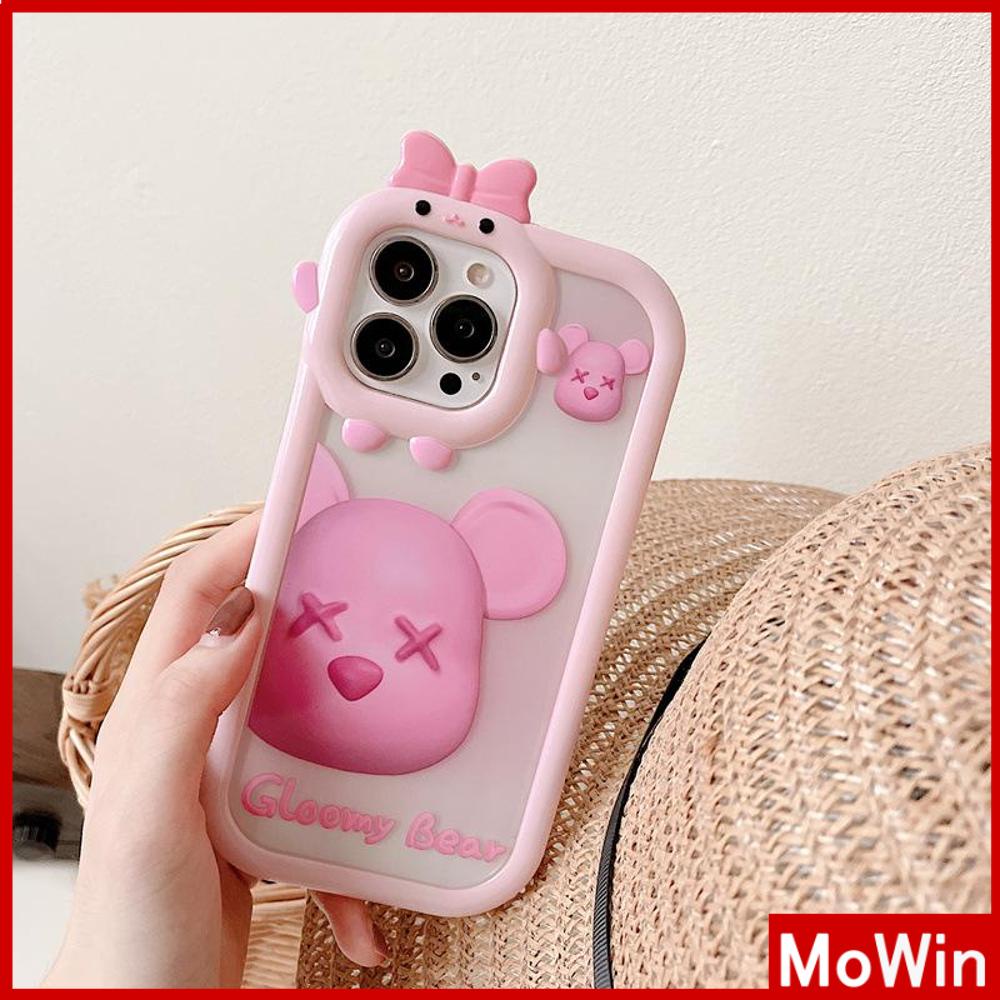 iPhone Case Silicone Soft Case Clear Case Airbag Shockproof Protection Camera Shiny Feel Pink Bear Cartoon Compatible For iPhone 11 Pro Max 13 Pro Max 12 Pro Max 7Plus xr XS Max