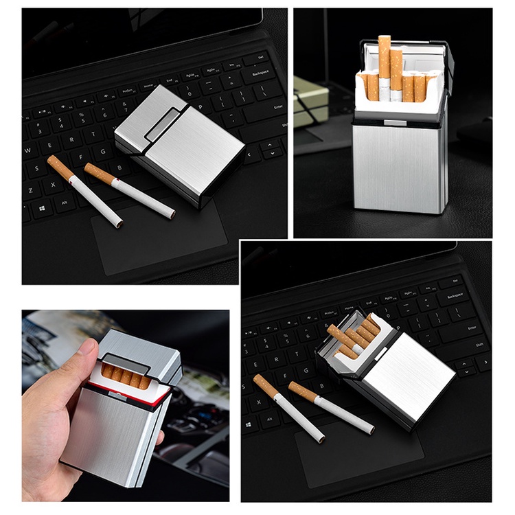 Kotak Rokok Keren 20 Slot Unik Aluminium Case Kotak Bungkus Rokok Desain Simpel Elegan