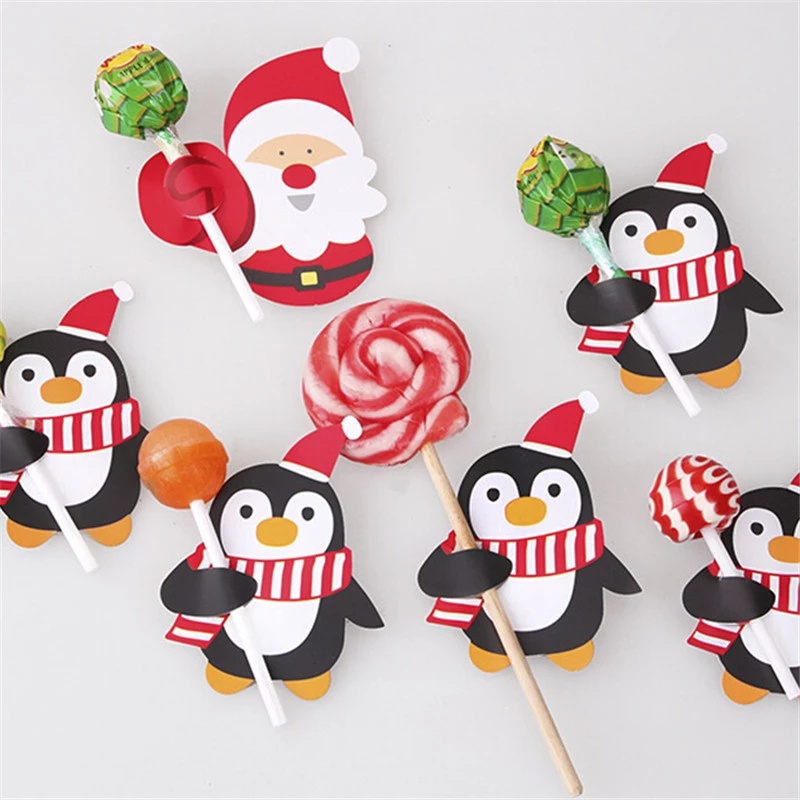 [Christmas Products] 25Pcs / Set Christmas Cute Snowman Lollipop Insert Cards