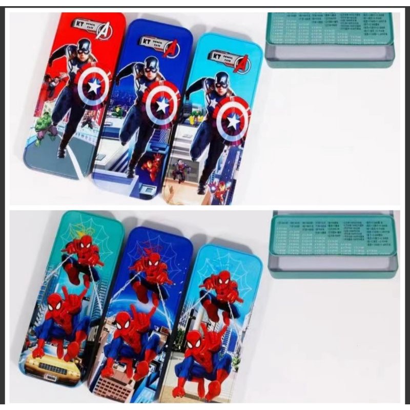 

tempat pensil kaleng timbul spiderman,avenger