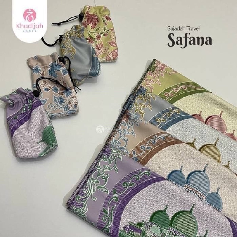 sajadah travel safana murah adem lembut premium set mukena traveling mini