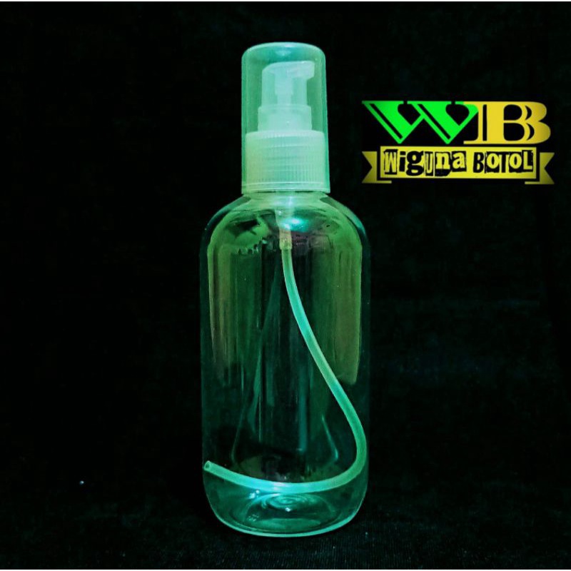 Botol Pump Treatment 250ml Clear / Botol 250ml Bulat Treatmen Pump Clear Fullcap