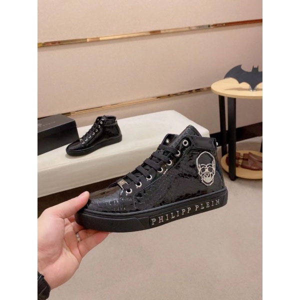 sepatu pria boots philipp plein cowok sneaker high end mirror vip shoes men pp kilat top P1SHOES