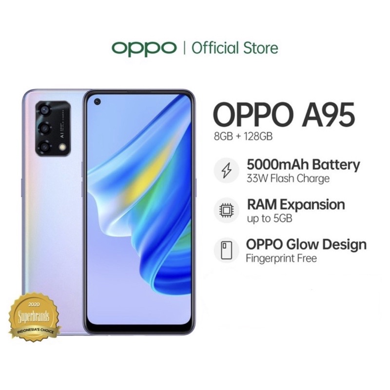 Jual Oppo A95 Ram 8+5/128 (13/128) Original 100% Garansi Resmi (New