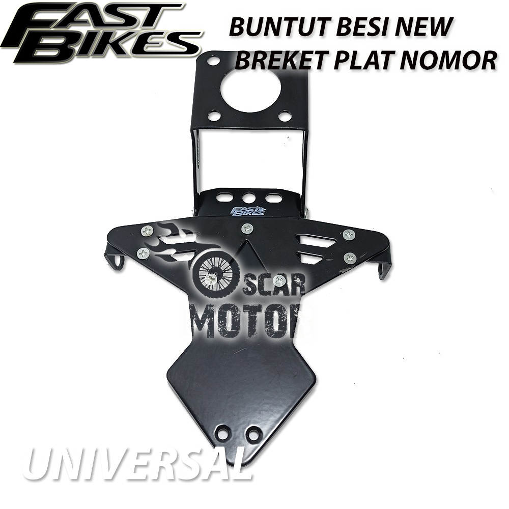 BUNTUT SPAKBOR TITANIUM BLACK STEEL UNIVERSAL PNP SEMUA MOTOR NEW PLAT motor