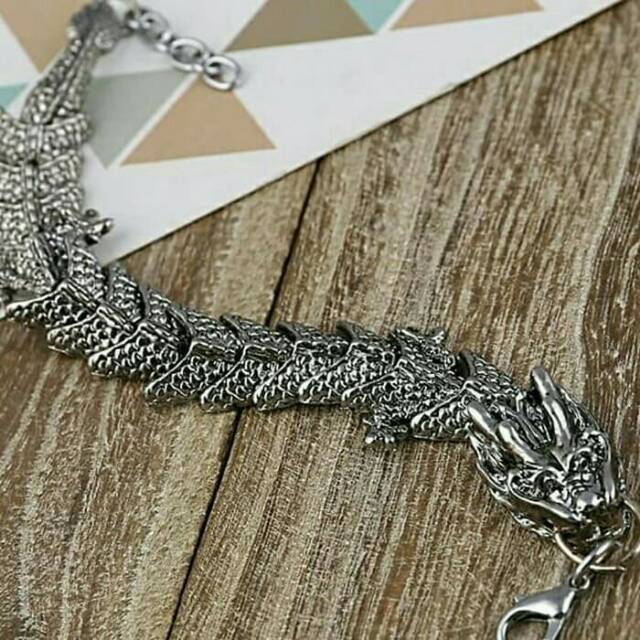 Gelang Naga Pria Titanium Dragon Sisik Naga