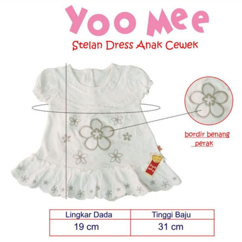 Stelan dress set putih anak 3-6bulan