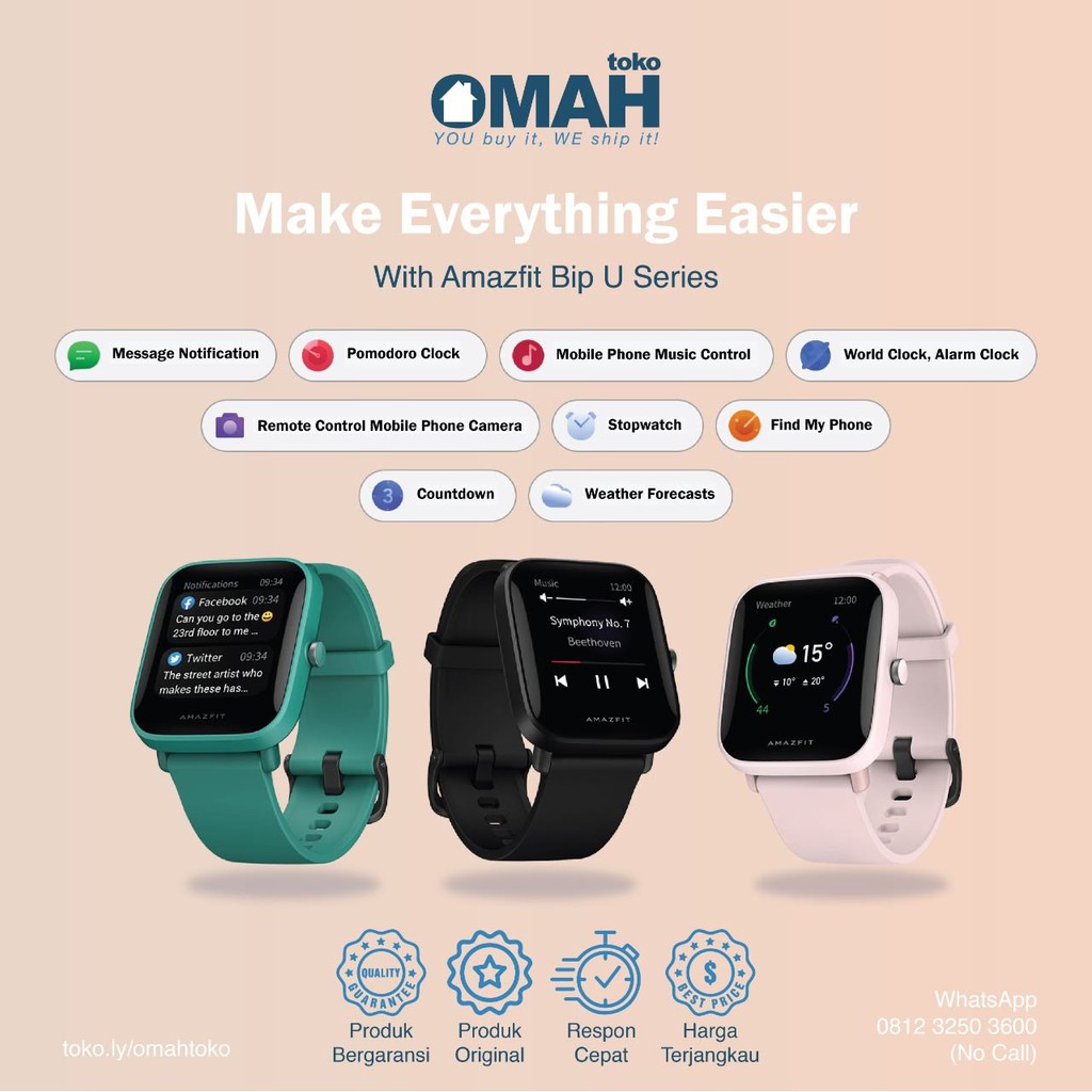 ORIGINAL Huami Amazfit BIP U PRO International Version Smartwatch - Waterproof - Garansi Resmi