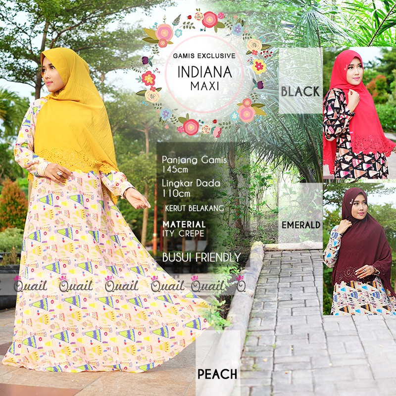 Indiana Maxi (dress dan jilbab dijual terpisah)