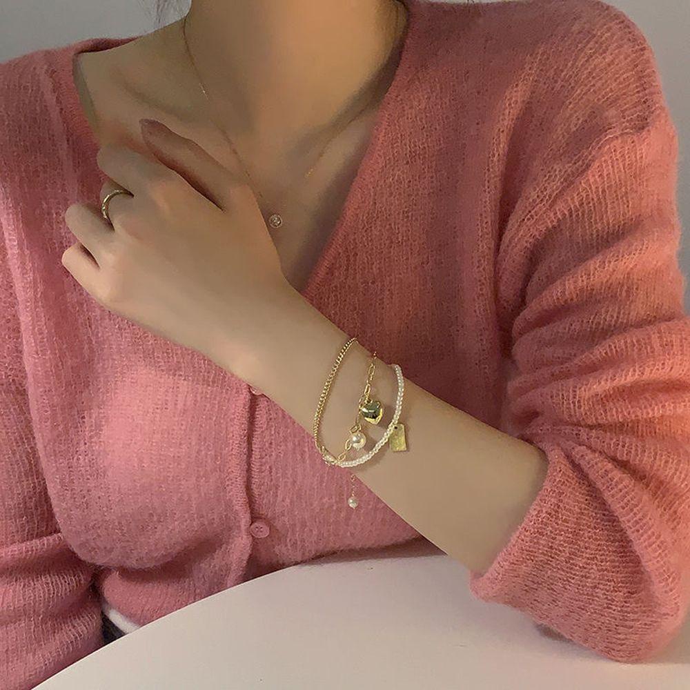 Agustina Mutiara Gelang Minoritas Indah Cinta Liontin Gadis Hadiah Temperamen Pesta Perhiasan Aksesoris Korea Style Jewelry