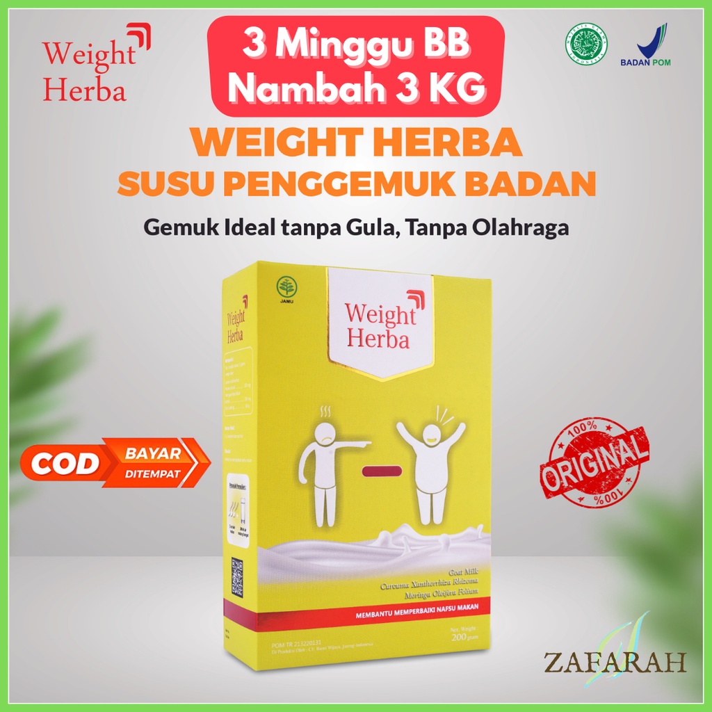 Terlaris WEIGHT HERBA Susu Penggemuk Badan Anak dan Dewasa Penambah Berat Badan Protein &amp; Kalori Tinggi