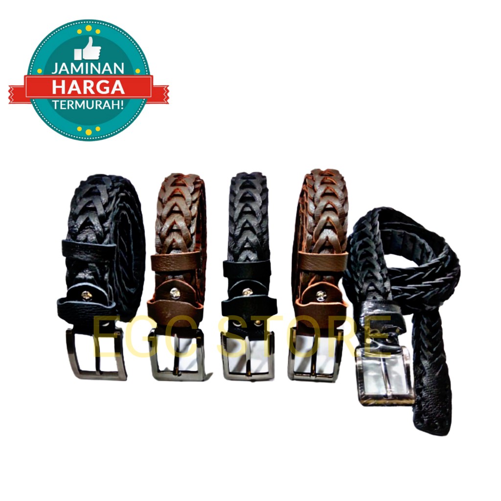 IKAT PINGGANG WANITA KULIT MODEL KEPANG / WOMEN LEATHER BELT - JARUM-3,5CM+KULIT-KEPANG