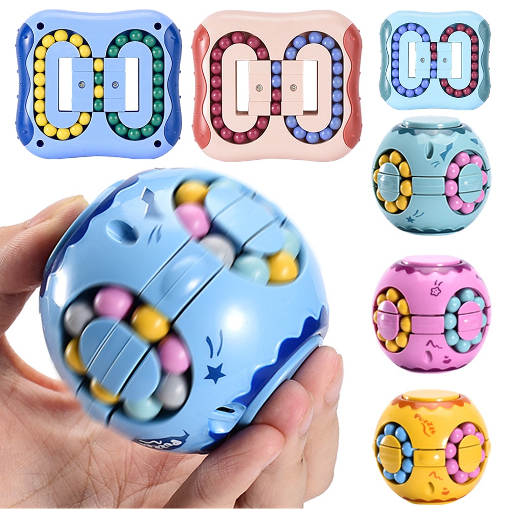 Magic Cube Fidget Spinner Toys Rotating Spinning Game Toy for Kids Adult Unisex Gyro Fingertip Hamburger Bean IQ Games