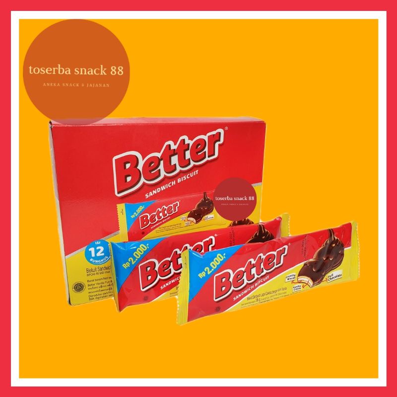 

BETTER/ Sandwich Biscuit Cream Vanilla (36 gram × 12 pcs)