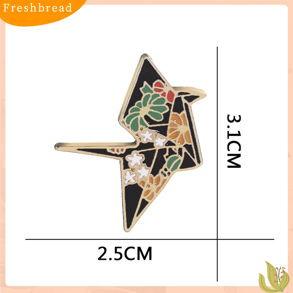 [Fresh] Bros Pin Motif Burung Bangau Bahan Kain untuk Pria / Wanita