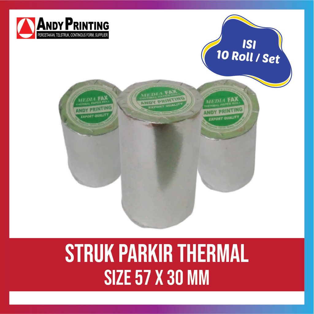 

Struk Thermal / Kertas Thermal Polos 57x30mm (Isi 10 Roll)