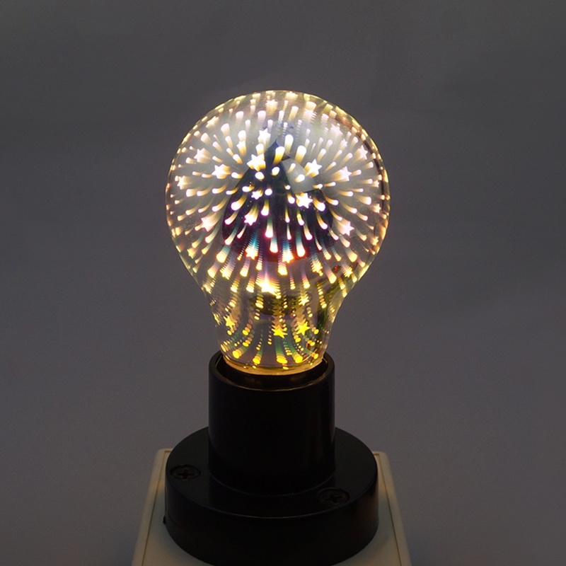 {LUCKID}3D Decoration LED Bulb E27 6W 85-265V Vintage Light Bulb Star Fireworks Lamp