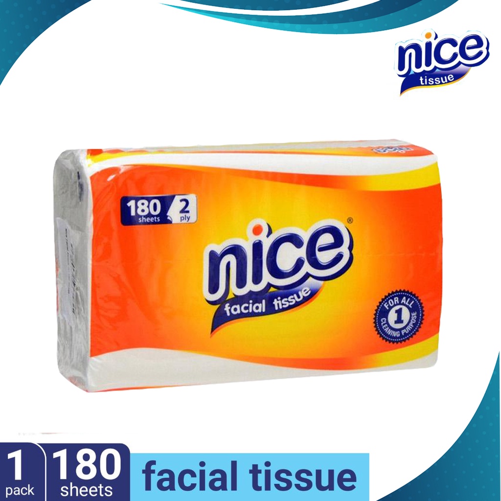 Tisu Nice 180 Sheet Nice Facial Tissue Soft Pack 2 ply