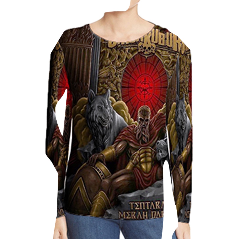 Kaos Siksa Kubur Tentara Merah Darah SiksaKubur Band Tshirt Tangan Panjang Fullprint Unisex Casual B