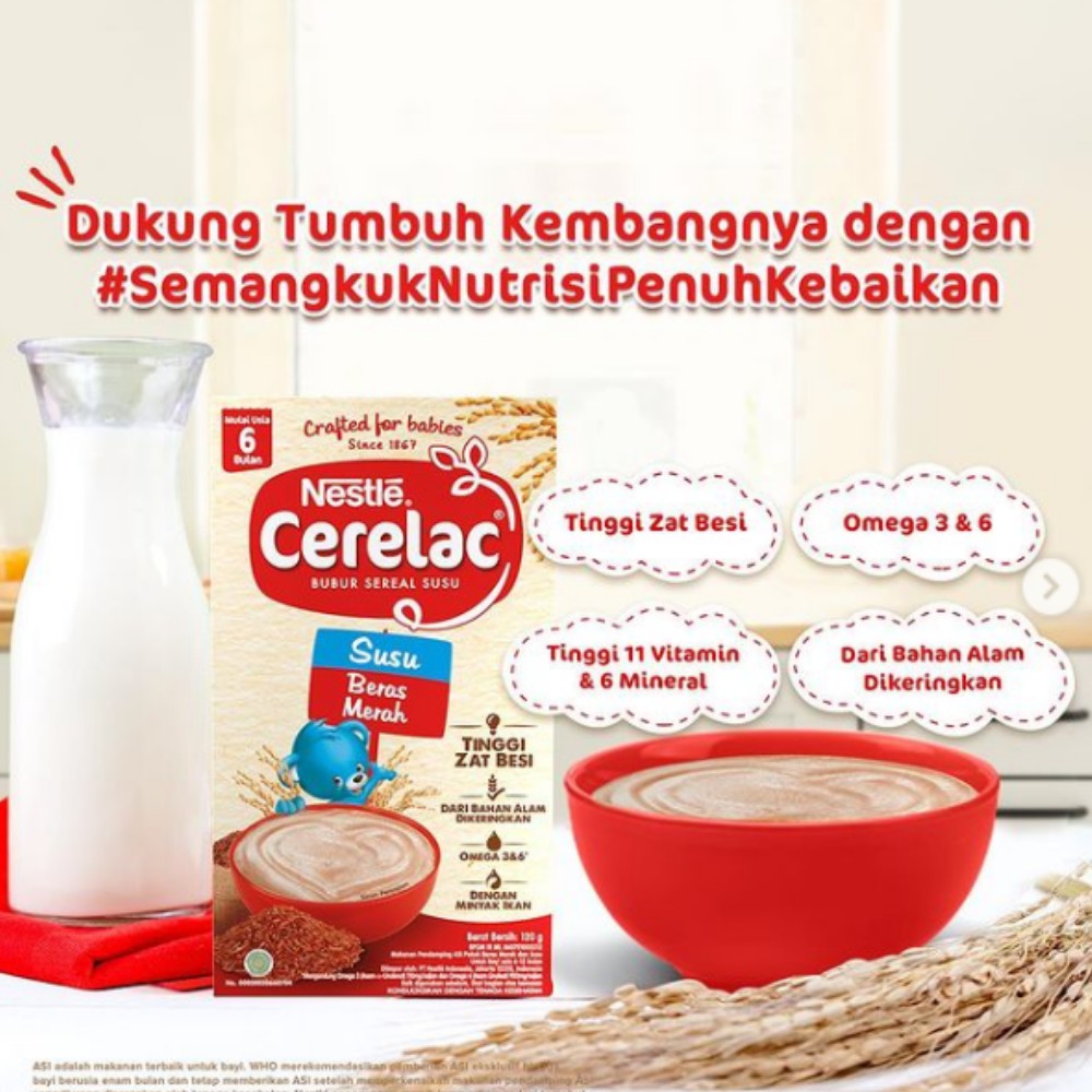 Nestle Cerelac Bubur Bayi Instan 120 gram / MPASI Instant 6+ 8+ bulan