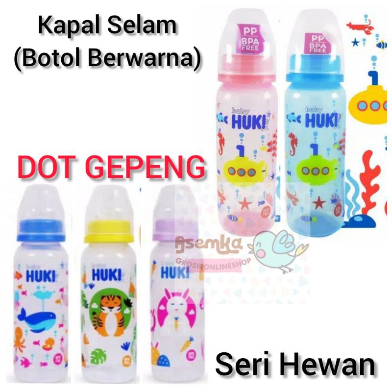 Botol susu huki 240ml dot gepeng / huki baby 240ml / botol susu bayi huki 240