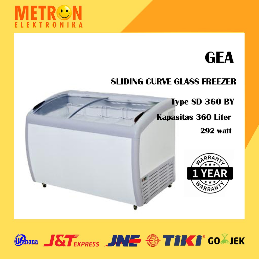 GEA SD 360 BY - SLIDING CURVE GLASS FREEZER 360 LITER / SD360BY