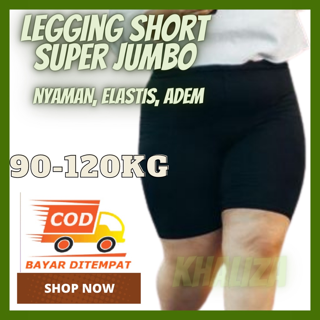 Legging Short Super Jumbo  BB 90-120Kg  Legging pendek Spandek Super Jumbo Short