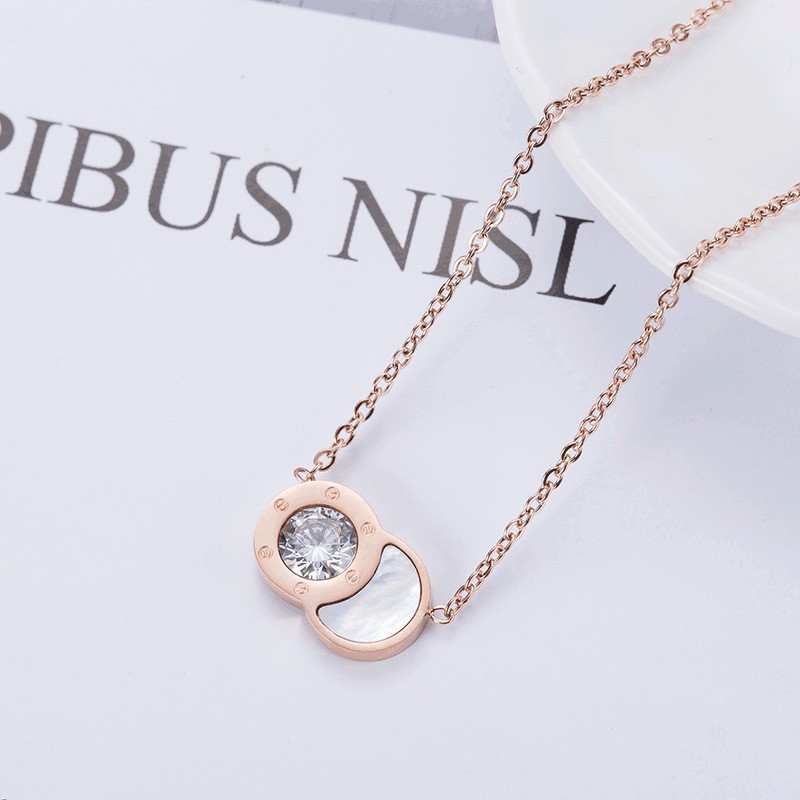 Kalung fashion aksesoris titanium mini korea hadiah wanita cewek 316L anti karat KK033 cocok hadiah