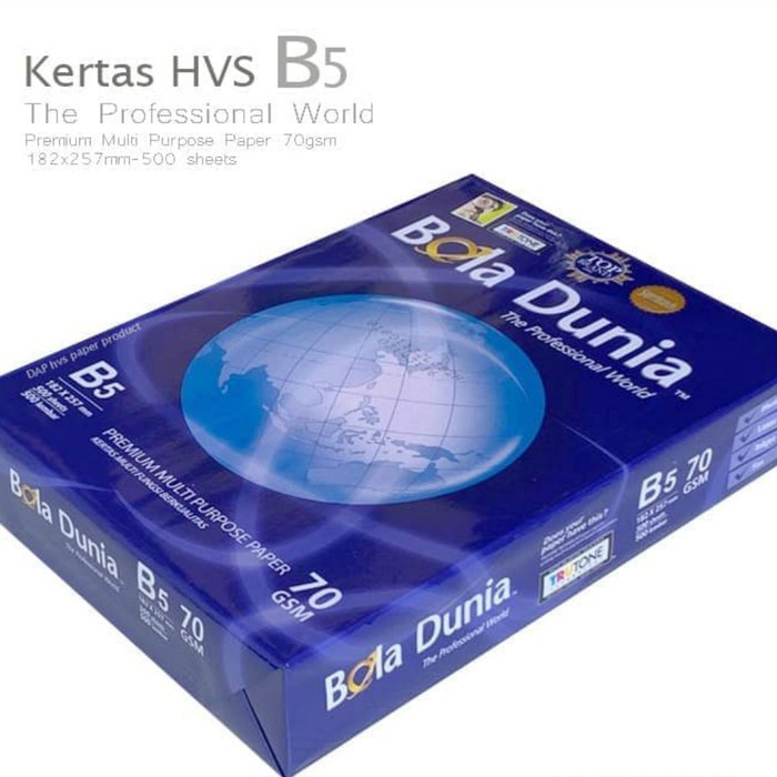 

Kertas HVS B5 70gsm Bola Dunia