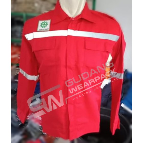 Gudang Wearpack - Baju Kerja Seragam Proyek Warna Merah Polos