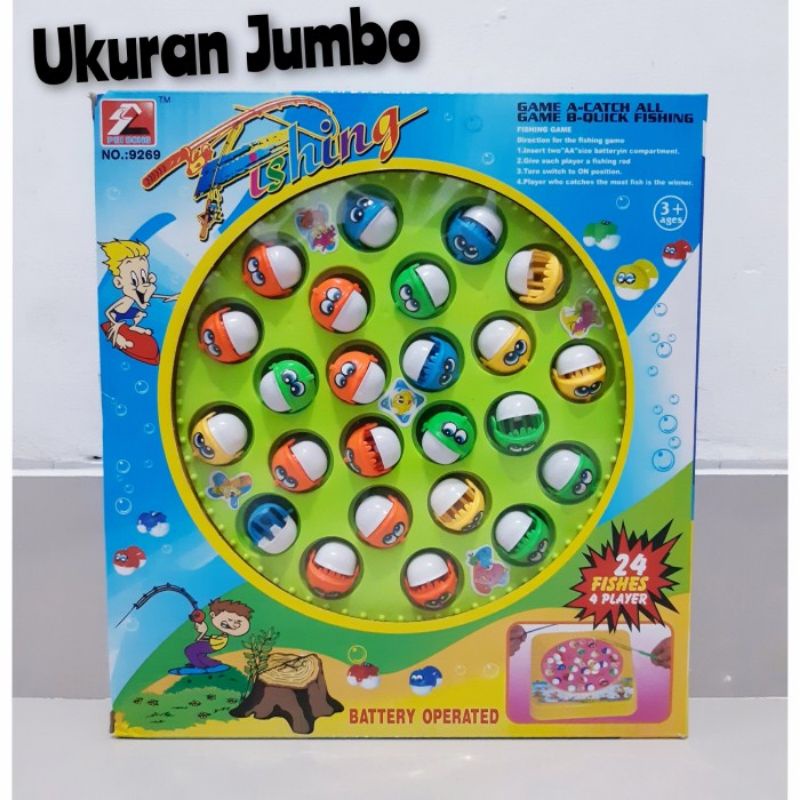 Mainan Pancing Ikan Ukuran Besar - Fishing Game Jumbo Batre Anak Mancing