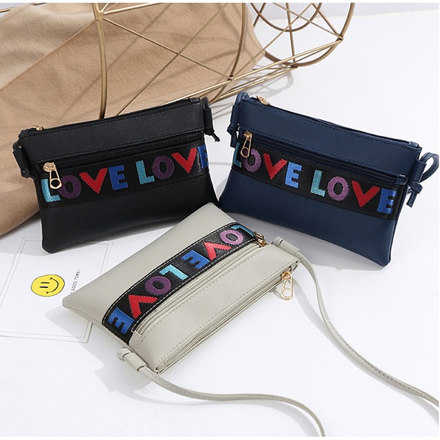 CYS Tas Selempang Wanita Murah Import / Tas Abg Wanita Love Hits Terbaru Berkualitas T47