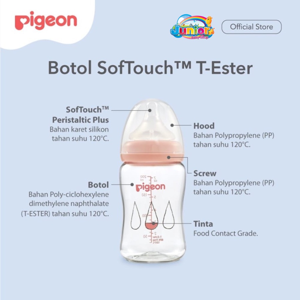 Pigeon Botol T - Ester Wide Neck 200ml