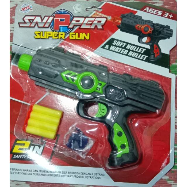 Mainan sniper super gun 2 in 1 ukuran besar / mainan tembak tembakan peluru kaca / peluru karet