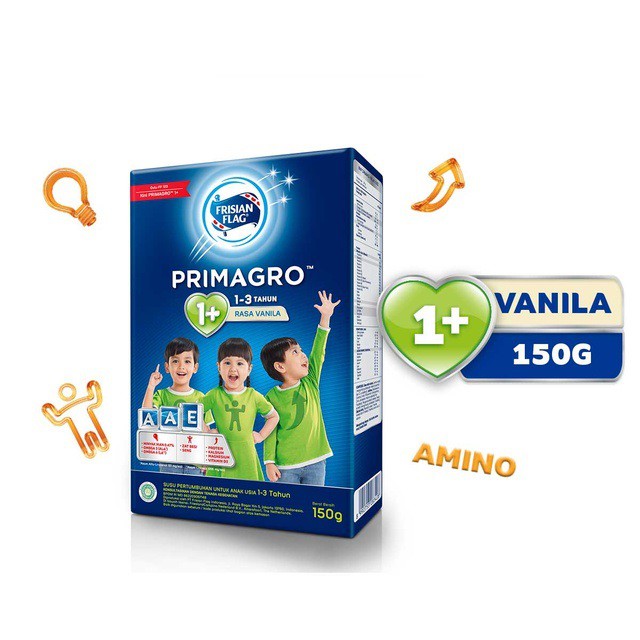 FRISIAN FLAG Primagro 1+ Rasa Vanila Susu Pertumbuhan Anak Usia 1-3 Tahun 150 gr