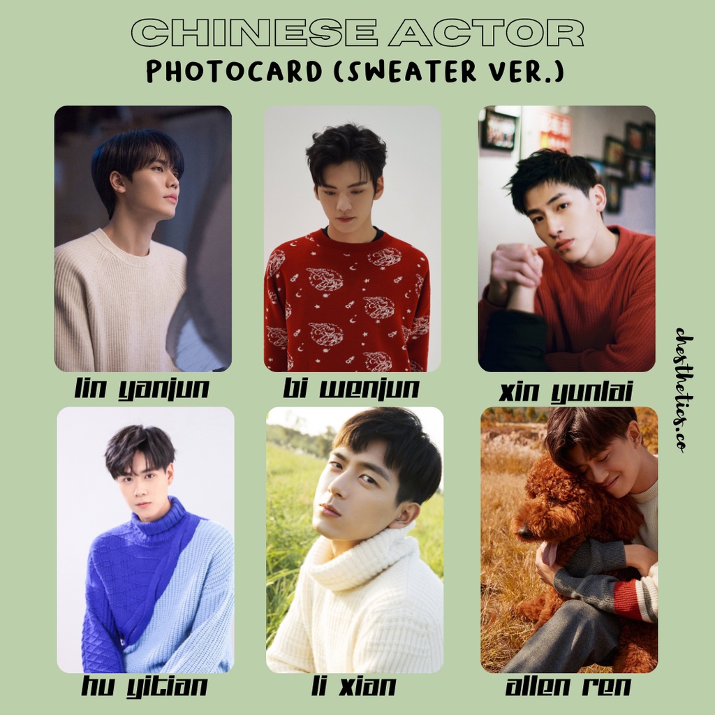 Aktor China Actor Sweater Ver. Photocard (Lin Yanjun Bi Wenjun Xin Yunlai Ren Jialun Li Xian Hu Yiti