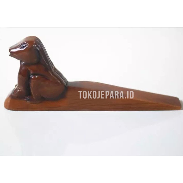 Penahan Pintu Ganjal Pintu Door Stopper bahan kayu Jati Motif Random
