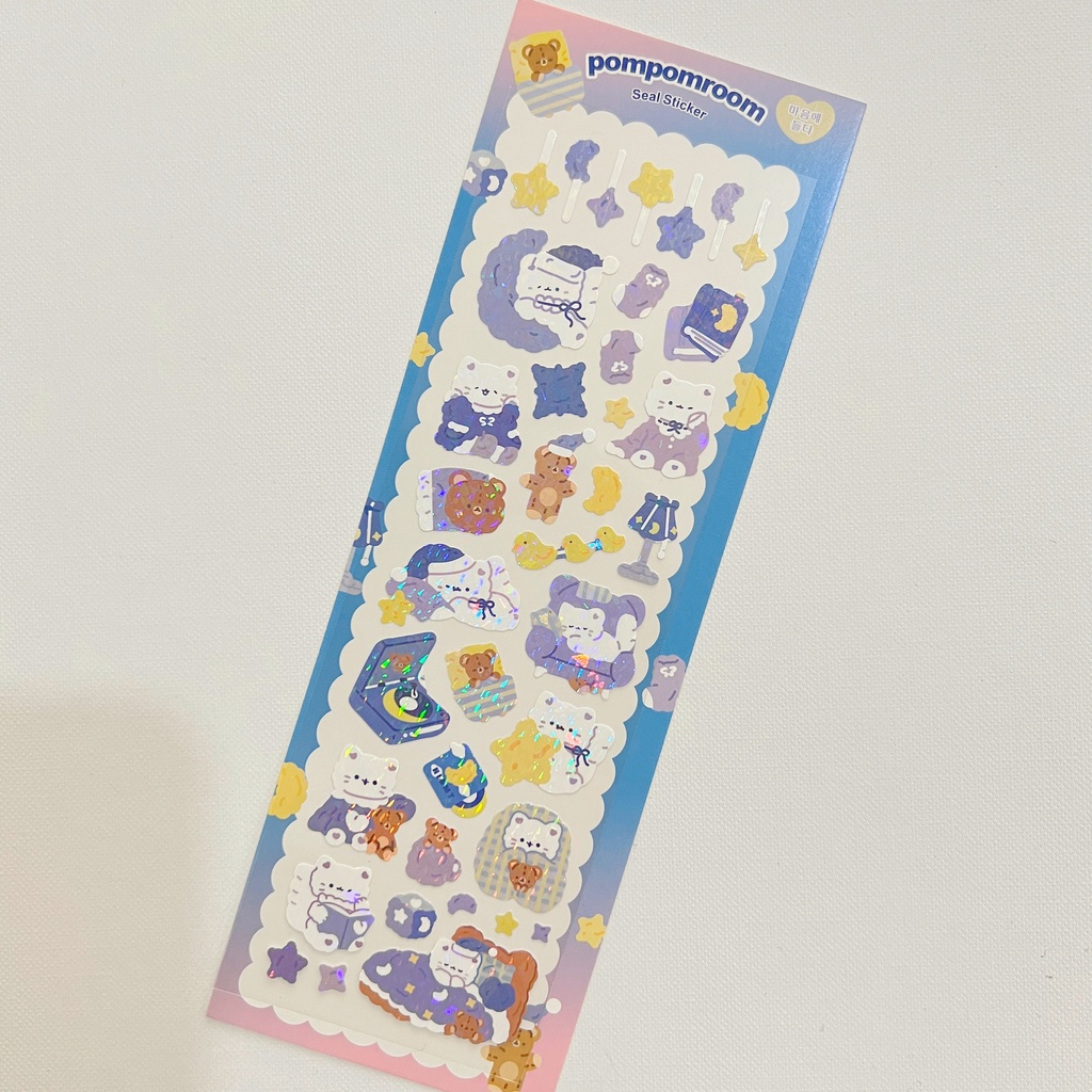 Stiker hologram Motif Kartun GaLiCiCi Gaya Korea Untuk Dekorasi
