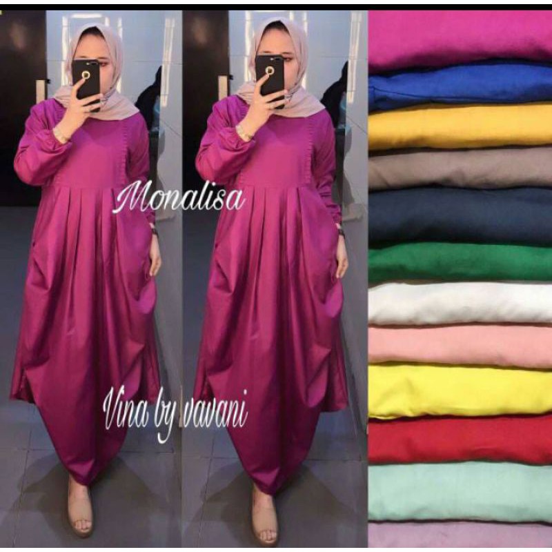 ready tunik monalisa by vavani ory (ready fanta, hjubotol,maron,hitam,navy,mocca,dan merah)
