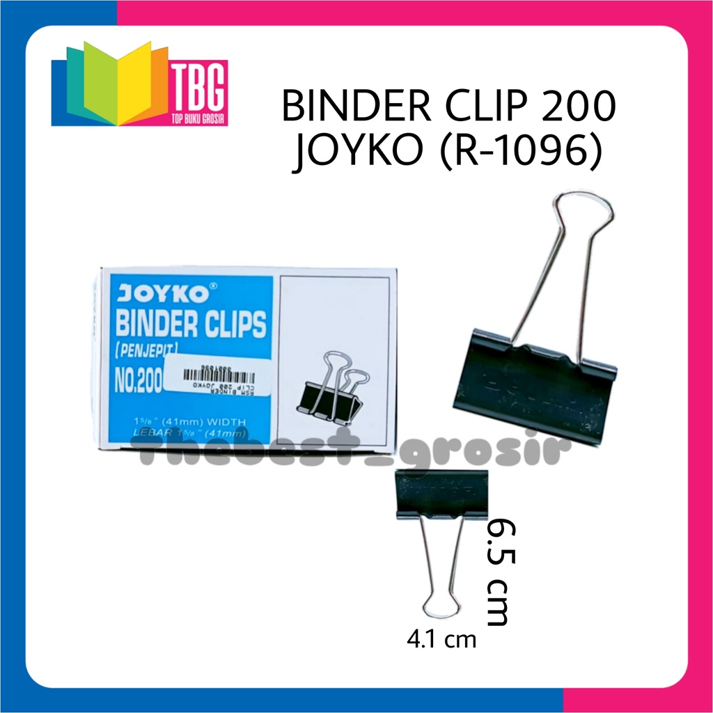 

1 KOTAK (12 PCS) BINDER CLIP 200 41MM JOYKO / PENJEPIT KERTAS/ KLIP KERTAS/ KLIP BINDER (R-1096)