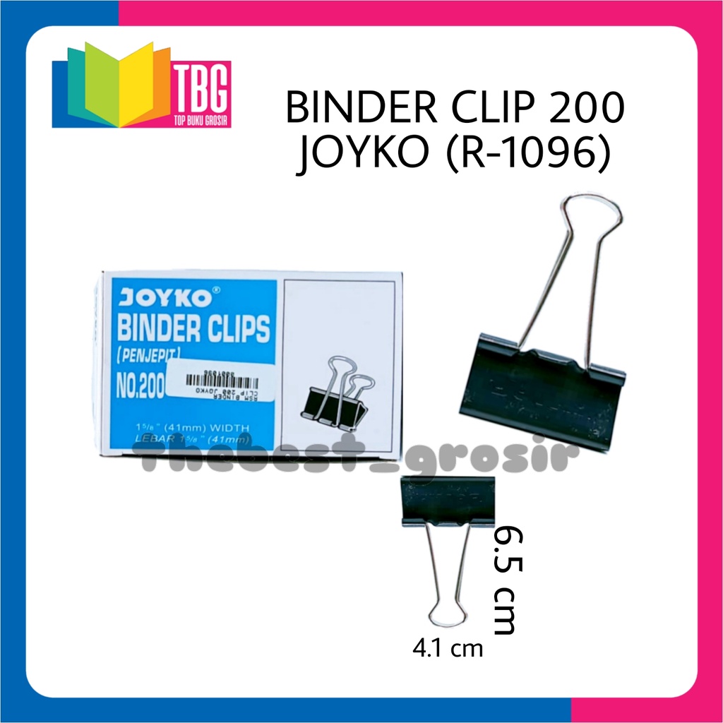 Jual 1 Kotak 12 Pcs Binder Clip 200 41mm Joyko Penjepit Kertas