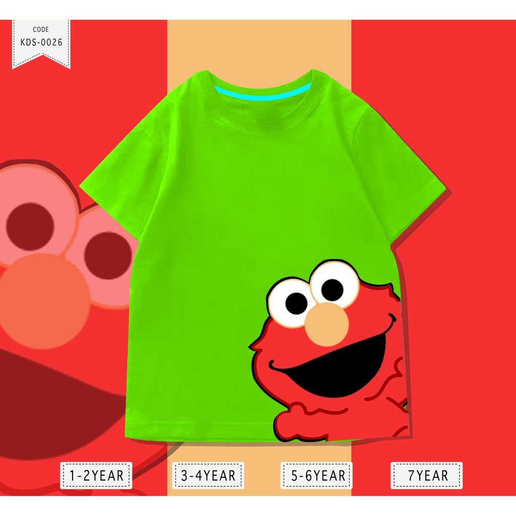 Baju Anak 1-8thn / Kaos Distro DTF Anak Laki Laki dan Perempuan / Unisex / Motif Elmo