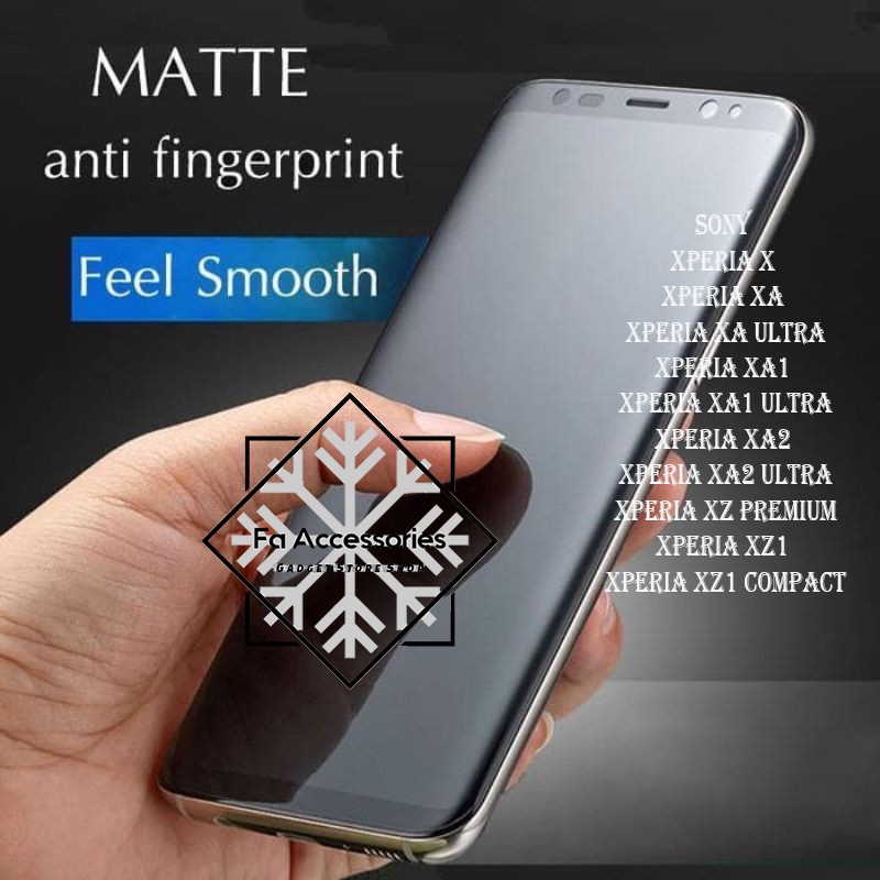 FA ANTI GORES JELLY HYDROGEL MATTE SONY XPERIA ACE X XA XA1 XA2 XZ XZ1 ULTRA PREMIUM COMPACT SCREEN PROTECTOR FULL SCREEN