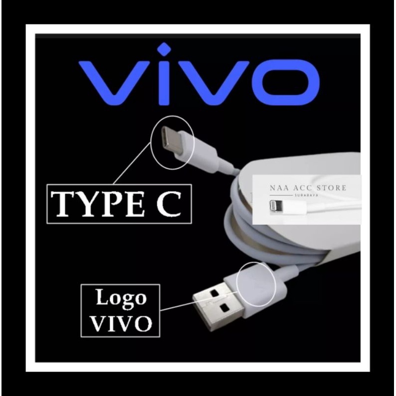 ( BELI 2 HANYA 50RB ) Kabel charger cas /data Vivo original 100% VIVO S1pro Y16 Y21a Y22 Y23 Y30 Y50 Y51 (2020 )V17,V19 Fastcharging Type C
