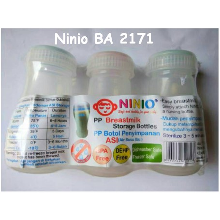 Ninio Breast Milk Storage Botol ASI Plastik BA 2171