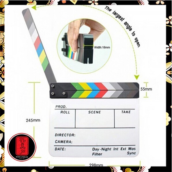 Profesional Clapper Board Colorful Acrylic