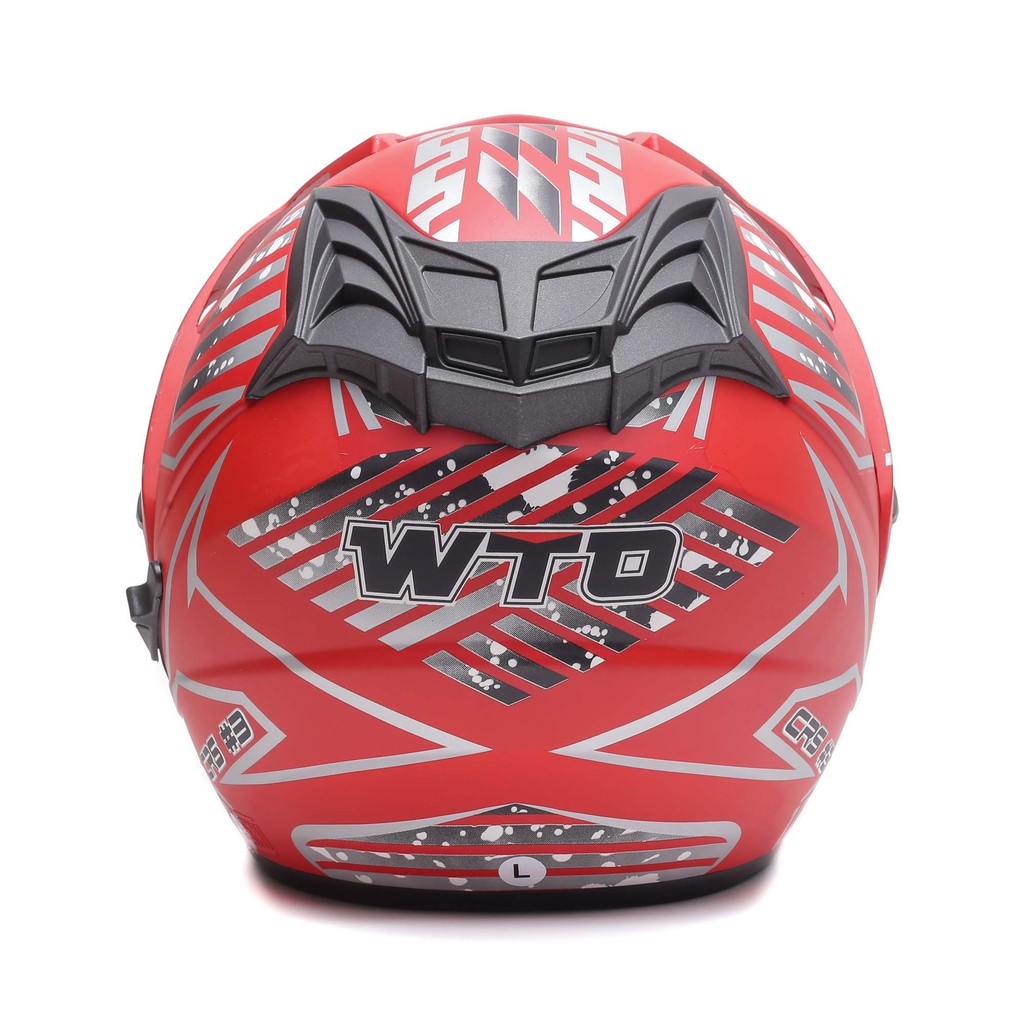 [Helm Dewasa] WTO Helmet Pro-Sight Cross - Merah Doff