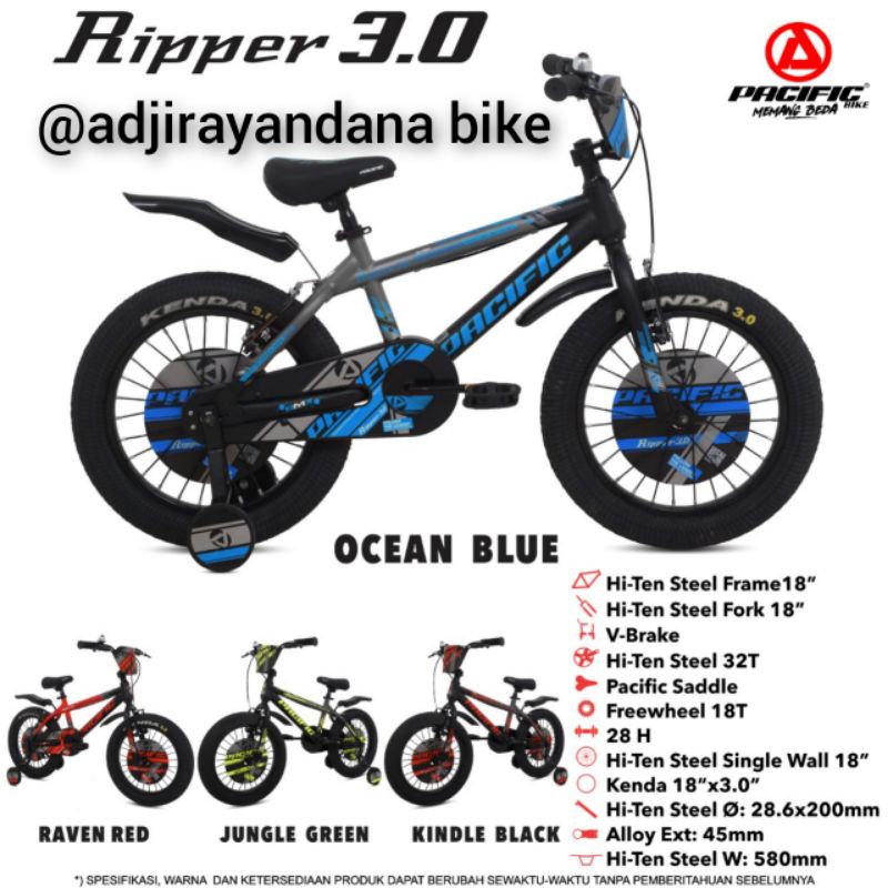 SEPEDA ANAK BMX PACIFIC 18 INCH RIPPER 3.0 BAN BESAR